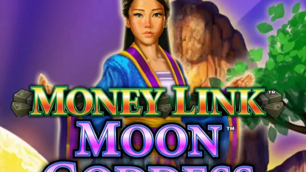 Tampilan visual slot Money Link Moon Goddess dengan tema taman malam dan simbol Dewi Bulan.